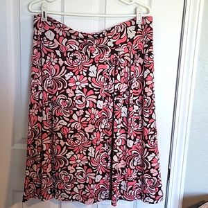 XL women's (polyester spandex) skirt. Pink brown &white. Flowy and comfortable.